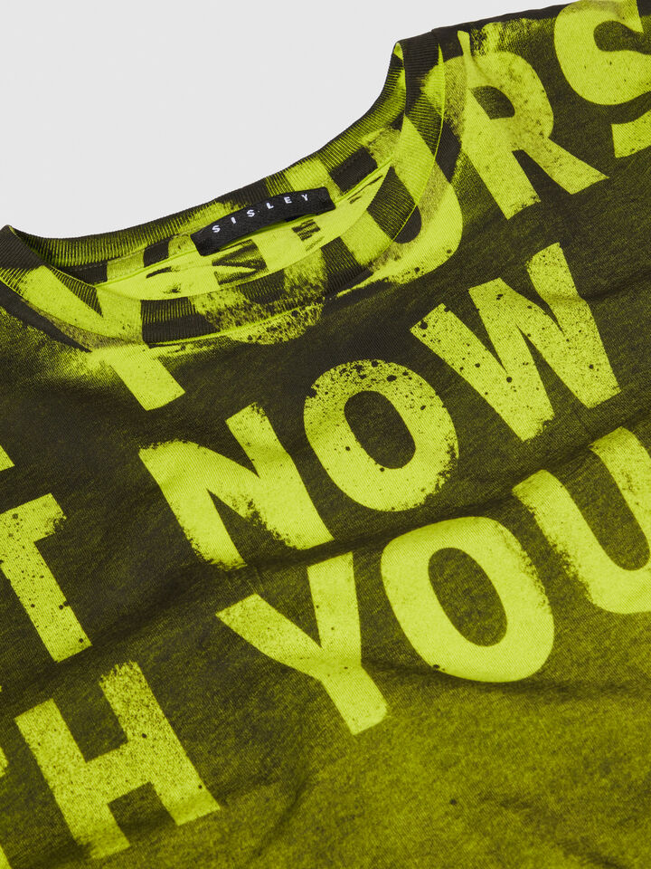 Fade effect t-shirt - boys' short sleeve t-shirts - Neon Yellow | Sisley Young image number 3